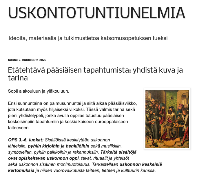 Pääsiäisen tapahtumat: yhdistä kuva ja tarina (alakoulu, yläkoulu  soveltaen) - Uskonnonopetus