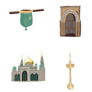 BINGO uskonnollisista rakennuksista ja esineistä