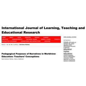 Pedagogical Purposes of Narratives in Worldview Education: Teachers’ Conceptions