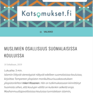 Muslimien osallisuus suomalaisissa kouluissa