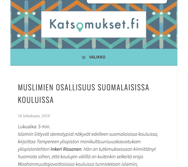 Muslimien osallisuus suomalaisissa kouluissa