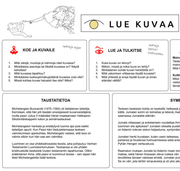 Tulostettava taidekortti: Aatamin luominen