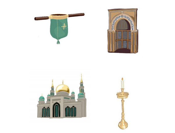 BINGO uskonnollisista rakennuksista ja esineistä